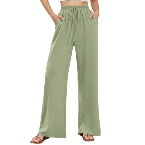 Leinenhose Damen Sommer Musselin Hosen Freizeithose Einfarbig Stoffhose Gerade Geschnitten Hose Sommerhose Strandhose mit Taschen Musselinhose Straight Bein Leinenhose Damen Sommer Musselin Hosen Freizeithose Einfarbig Stoffhose Gerade Geschnitten Hose Sommerhose Strandhose mit Taschen Musselinhose Straight Bein von Generic