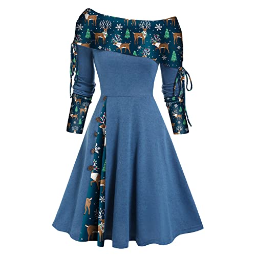 Leinenkleider Baumwolle Leinen Blusenkleid Gothic Kleid Totenkopf Cosplay Chemise Kleid Mittelalterkleid Camisole Sommerkleider Business Partykleid Blue L von Generic