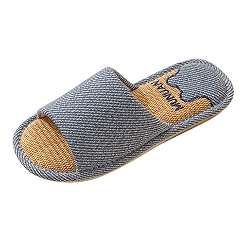 Leinenpantoffeln Unisex 40: Indoor 42 Shoes Paar Schuhe Einfachheit Pantoffeln Vorne Offen Slippers 42 Sommer Badelatschen rutschfeste Hausschuhe Stilvoll Und Schön Freizeitschuhe Erwachsene von Generic