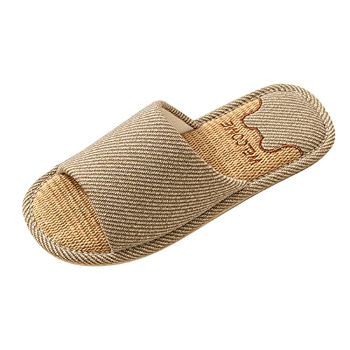 Leinenpantoffeln Unisex 40: Indoor 42 Shoes Paar Schuhe Einfachheit Pantoffeln Vorne Offen Slippers 42 Sommer Badelatschen rutschfeste Hausschuhe Stilvoll Und Schön Freizeitschuhe Erwachsene von Generic
