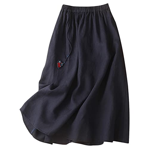 Leinenrock Damen Lang ,Midirock Damen A Linie,Röcke Midi Damen Herbst Vintage Faltenrock Hoher Taille Baumwolle Leinen Rock Swing Maxirock Elastischer Bund Freizeitrock Damenrock mit Kordelzug Leinenrock Damen Lang ,Midirock Damen A Linie,Röcke Midi Damen Herbst Vintage Faltenrock Hoher Taille Baumwolle Leinen Rock Swing Maxirock Elastischer Bund Freizeitrock Damenrock mit Kordelzug von Generic