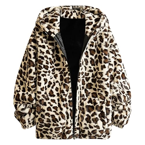 Leo Fleecejacke Herren Winterjacke mit Kapuze Herrenjacke Übergangsjacke Männer Jacke Warm Outdoorjacke Windjacke Daunenjacken Steppjacken für Herren Sportjacke Outdoorjacke Weiß 4XL von Generic