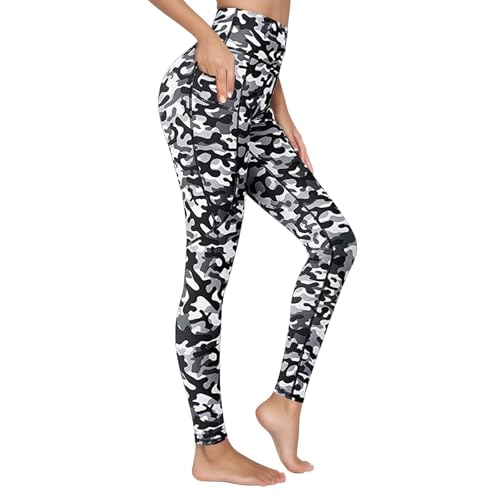 Leo Leggings Damen High Waist, Leggins Schwarz Yogahose Lang Yoga Hose Bedrucken Sport Shape Fitness Tights Sportleggings Gym Blickdicht Legging Scrunch Booty Wunderhose Gymnastikhose von Generic