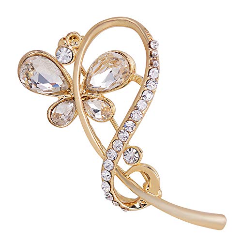 Les Femmes Brosche, Schmuck, Motiv Schmetterling, Schmuck, Brosche, Mantel, Kleidung, Kristall, Brosche, weiß, kreativ und nützlich von Generic
