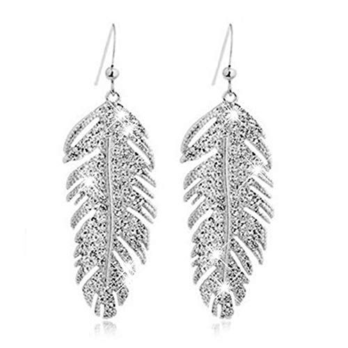 Les Femmes Retro Boho aus Federn, Strass, Party, Hook Dangle Ohrringe – Silber kostengünstig und langlebig von Generic