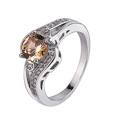 Lesezeichen Der Ringe Ring Schmuck Vergoldet Farbe Liebesring Einfacher runder Steinring (U, One Size) von Generic