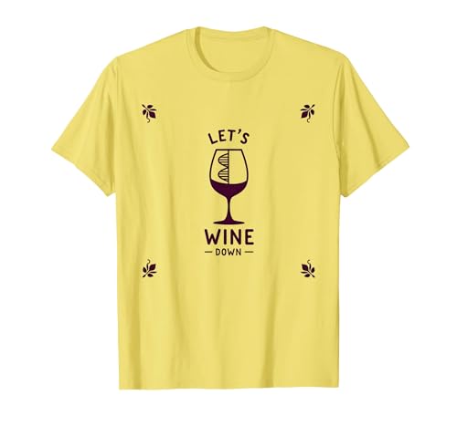 Let's Wine Down: DNA Helix Glas Humor T-Shirt, Herren, Gelb, XXL von Generic