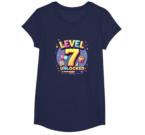 Level 7 Freigeschaltete Gamer Geburtstag Erfolgsfeier T-Shirt, Girls, Marineblau, L Level 7 Freigeschaltete Gamer Geburtstag Erfolgsfeier T-Shirt, Girls, Marineblau, L von Generic