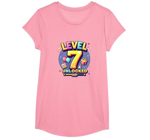Level 7 Freigeschaltete Gamer Geburtstag Erfolgsfeier T-Shirt, Girls, Rosa, Mittel Level 7 Freigeschaltete Gamer Geburtstag Erfolgsfeier T-Shirt, Girls, Rosa, Mittel von Generic