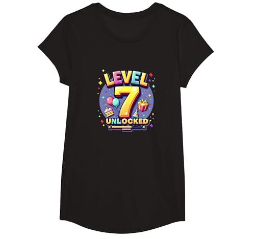 Level 7 Freigeschaltete Gamer Geburtstag Erfolgsfeier T-Shirt, Girls, Schwarz, L Level 7 Freigeschaltete Gamer Geburtstag Erfolgsfeier T-Shirt, Girls, Schwarz, L von Generic