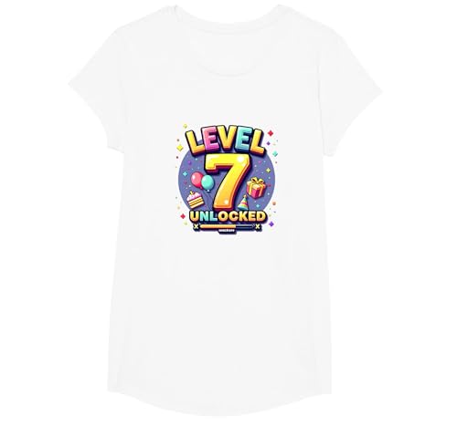 Level 7 Freigeschaltete Gamer Geburtstag Erfolgsfeier T-Shirt, Girls, Weiß, S Level 7 Freigeschaltete Gamer Geburtstag Erfolgsfeier T-Shirt, Girls, Weiß, S von Generic