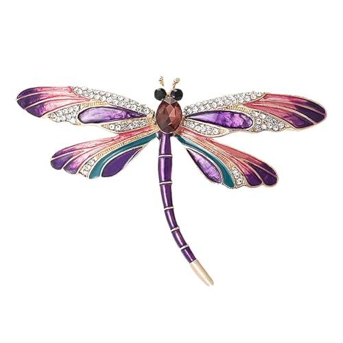 Libellen-Anstecknadel – Elegante Schmuck-Anstecknadel Für Frauen, Dekorative Emaille-Libellen-Brosche | Modische Libellen-Anstecknadel Für Jacken, Taschen, Schals, Libellen-Brosche Mit Blumenmuster, E von Generic