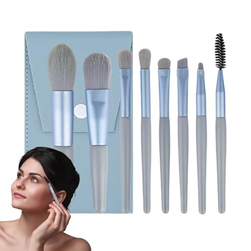 Lidschattenbürstenset | Reise -Make -up -Pinsel -Set mit weichen synthetischen Haaren und Gehäuse, Lidschatten, Eyeliner, Augenbrauenbürstenset 8pcs Reisefundamentpinsel zum Mischen von Pulver Make -u von Generic