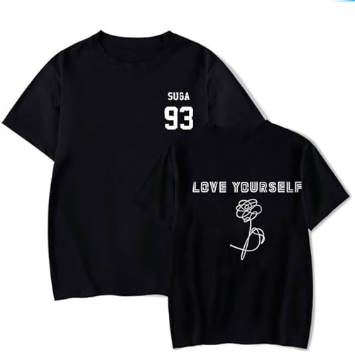 Liebe Dich SELBST T-Shirts, Jungkook SUGA J-Hope JIN Jimin RapMonster V Unisex T-Shirts for Fans (Color : Black-a6, Size : M) von Generic
