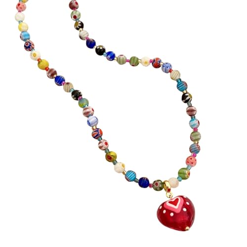 Liebesherz Anhänger Halskette, Choker Halsketten für Damen | Herzanhänger Halskette mit Herzanhänger,Choker Halsketten mit Anhänger für Kompann von Generic