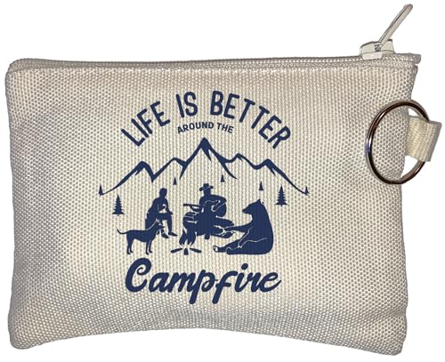 Life is Better Around The Campfire Kleine Geldbörse mit Geldbörse Beige One Size von Generic