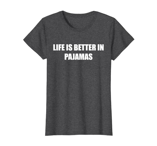 Life is Better In Pyjamas T-Shirt, Damen, Anthrazit Meliert, XS Life is Better In Pyjamas T-Shirt, Damen, Anthrazit Meliert, XS von Generic