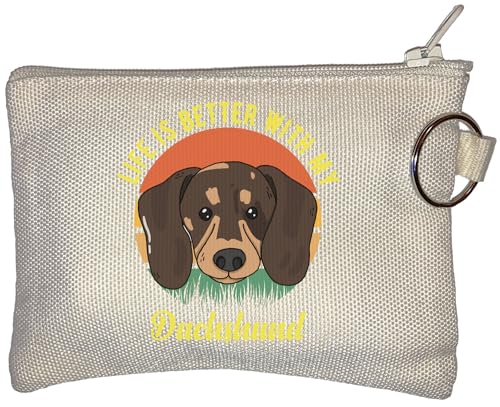 Life is Better with My Dachshund Dog Kleine Geldbörse mit Geldbörse Beige One Size von Generic