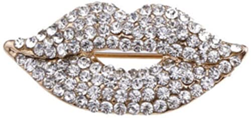Lippen Strass Brosche Frauen Schmuck Pullover Schal Schnalle Brosche Pin Pin von Generic