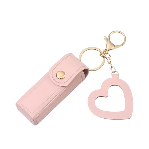 Lippenstift Organizer Make Up Halter | Stylischer PU Leder Lippenstift Koffer mit Herzanhänger für Lippenstift und Lipgloss Tolles Geschenk Geburtstage Weihnachten Neujahr, Pink, verwijzen naar de von Generic
