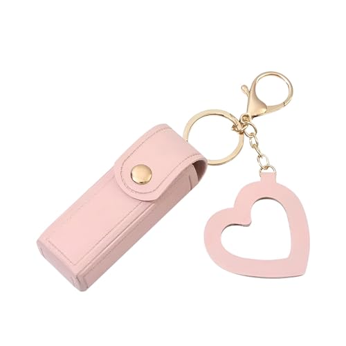 Lippenstift-Organizer – Reise-Make-up-Etui, Reise-Lippenstift-Halter | PU-Leder-Lippenstift-Etui mit Herz-Anhänger, Parfüm, O-Lack, Pink, 1 unité (Lot de 1), Siehe Beschreibung von Generic