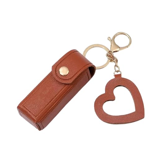 Lippenstift Organizer - Reiseetui für Make-up, Lippenstift-Halter für Reise | PU Leder Lippenstift-Etui mit Herz-Anhänger für Parfüm & O-Lack, Kaffee, Se référer au descriptif, Siehe von Generic
