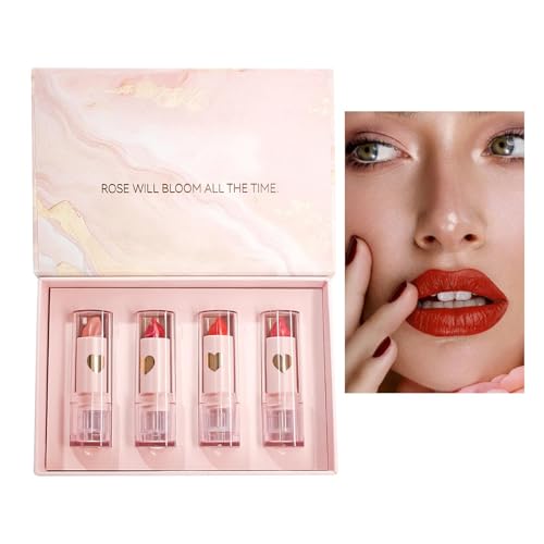 Lippenstift-Set aus Samt, , Lipgloss, Set mit 4 Farben, feuchtigkeitsspendendes Lipgloss-Set für Damen von Generic