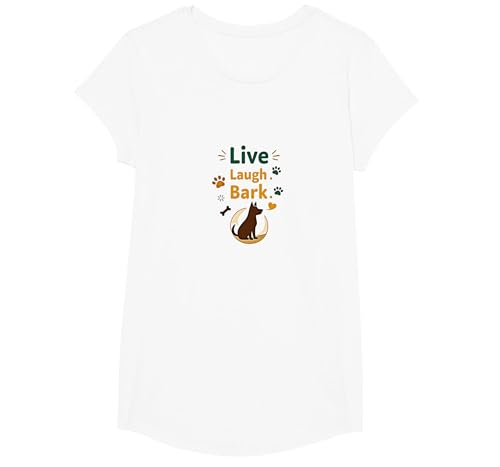 Live Laugh Bark: Verspielter Hundeliebhaber T-Shirt, Girls, Weiß, XS Live Laugh Bark: Verspielter Hundeliebhaber T-Shirt, Girls, Weiß, XS von Generic