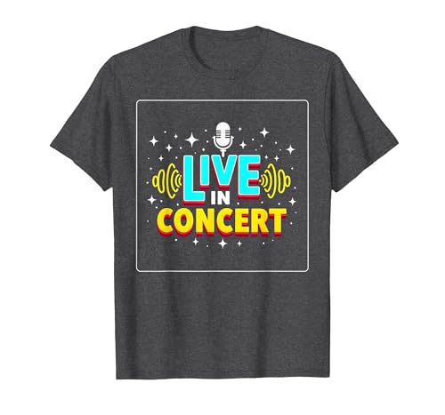 Live in Concert: Retro-Musik-Event T-Shirt, Herren, Anthrazit Meliert, 6XL von Generic