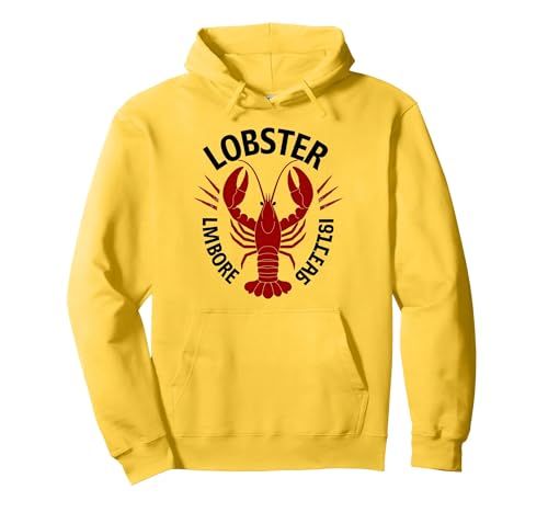 Lobster Mobster Damen Retro Meeresfrüchte Humor Grafik Pullover Hoodie, Unisex für Erwachsene, Gelb, S von Generic
