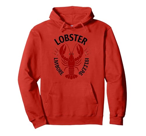 Lobster Mobster Damen Retro Meeresfrüchte Humor Grafik Pullover Hoodie, Unisex für Erwachsene, Rot, L von Generic