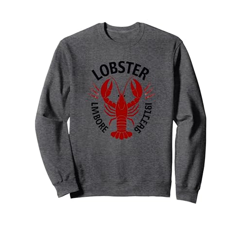 Lobster Mobster Damen Retro Meeresfrüchte Humor Grafik Sweatshirt, Unisex für Erwachsene, Anthrazit Meliert, L von Generic