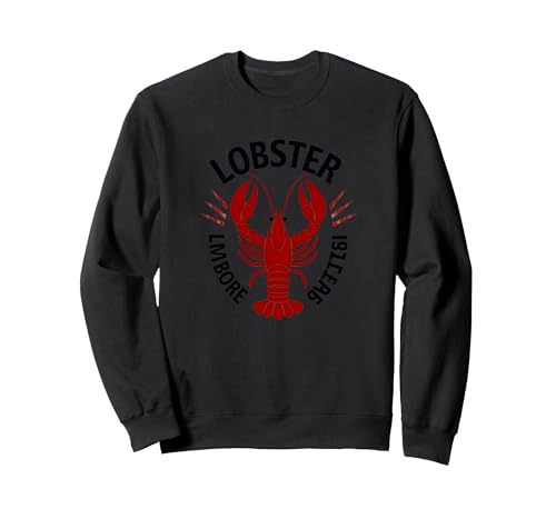 Lobster Mobster Damen Retro Meeresfrüchte Humor Grafik Sweatshirt, Unisex für Erwachsene, Schwarz, M von Generic