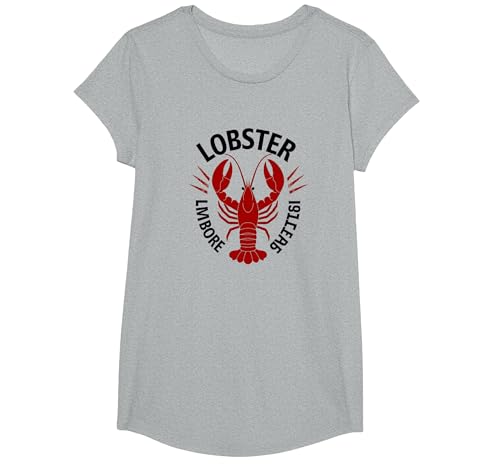 Lobster Mobster Damen Retro Meeresfrüchte Humor Grafik T-Shirt, Girls, Grau Meliert, S von Generic