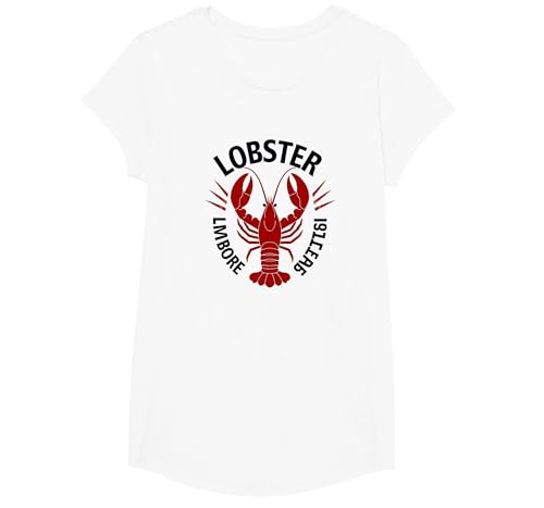 Lobster Mobster Damen Retro Meeresfrüchte Humor Grafik T-Shirt, Girls, Weiß, L von Generic
