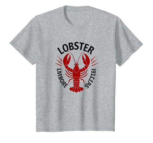 Lobster Mobster Damen Retro Meeresfrüchte Humor Grafik T-Shirt, Kinder, Grau Meliert, 92 von Generic