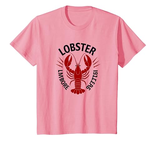 Lobster Mobster Damen Retro Meeresfrüchte Humor Grafik T-Shirt, Kinder, Rosa, 104 von Generic