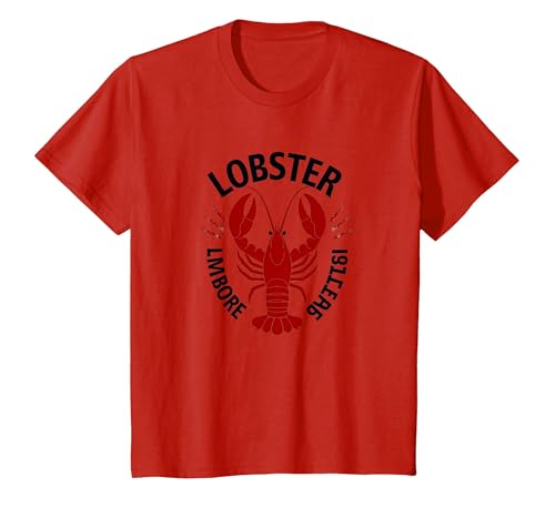 Lobster Mobster Damen Retro Meeresfrüchte Humor Grafik T-Shirt, Kinder, Rot, 140 von Generic