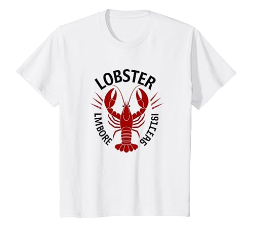 Lobster Mobster Damen Retro Meeresfrüchte Humor Grafik T-Shirt, Kinder, Weiß, 140 von Generic