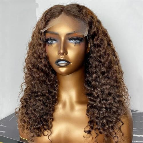 Lockige Menschliche Haar Perücken Für Frauen Tiefe Welle 13X6 Hd Spitze Frontalperücke 13X4 Glueless Wasser Welle Spitze Vordere Perücke 4x4 Closure Wig 28 Inch 150 Density von Generic