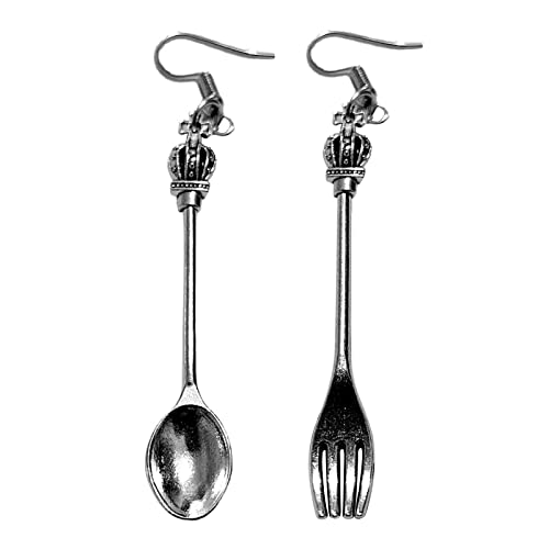 Löffel und Gork Geschirr Ohrringe Mode Persönlichkeit übertrieben Löffel und Gabel Ohrringe Ohrringe Kleine ene Creolen Für (C, One Size) von Generic