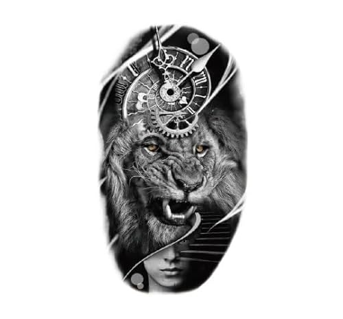 Löwe Mann temporäre Tattoos Aufkleber wasserdicht Tier realistische gefälschte Körper Arm Kunst Ärmel Tatoo von Generic