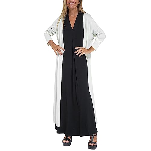 Long Strickjacke Damen Lang Große Größen - Dünne Strickjacken Leichte Baumwolle Strick Cardigan Langarm Elegante Jacke Leicht Dünn Sommer Lange Mantel Elegant Langer Dünner Strickmantel von Generic
