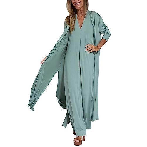 Long Strickjacke Damen Lang Große Größen - Dünne Strickjacken Leichte Baumwolle Strick Cardigan Langarm Elegante Jacke Leicht Dünn Sommer Lange Mantel Elegant Langer Dünner Strickmantel von Generic