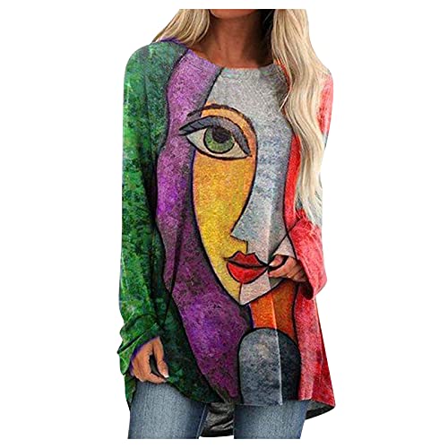 Longshirt Damen Pullover Beste Freunde Pullover Herbst Ausgefallene Damen Pullover Hoodie Lang Sweatshirt Ohne Kapuze Langarm für Frauen Kapuzenpullover mit Motiv Oversize Bedruckte Bluse Tunika Tops von Generic