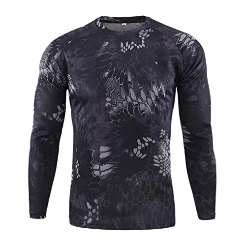 Longsleeve Shirt Langarm zweifarbig grau schwarz mit Tarnmuster von Generic