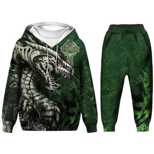 Loong Jogginganzug Trainingsanzug Herren Wolf Pullover Hose Kapuzenpullover Hosen Sets 2 Stück (Jogging suit010,S) von Generic