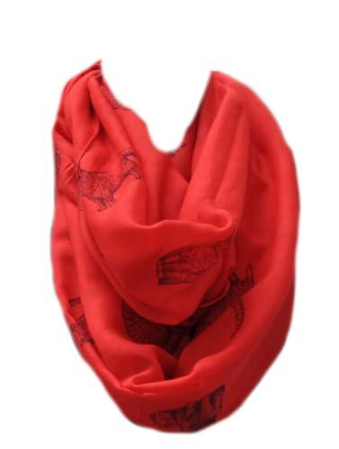 Loop Schal Halstuch Schals Rundschal Schlauchschal Tücher Damenschal Katze (A Rot) von Generic