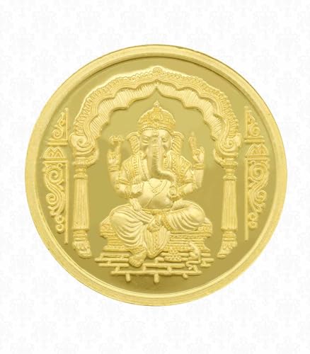 Lord Ganeshji Coin In Pure Silver 99.9 Religious Coin (Gold Plated) (10 Grams) von Generic
