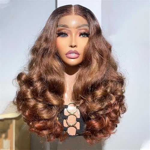 Lose Deep Wave Women Perücken 4X4 9X6 Transparente Spitzenverschluss Glulose Perücken Menschliches Haar 250 Density 24 Inch 13x4 Lace Front Wig von Generic